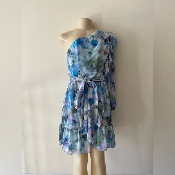 Alex Marie  Floral  Print  One Shoulder  Dress - Picture 2 of 4